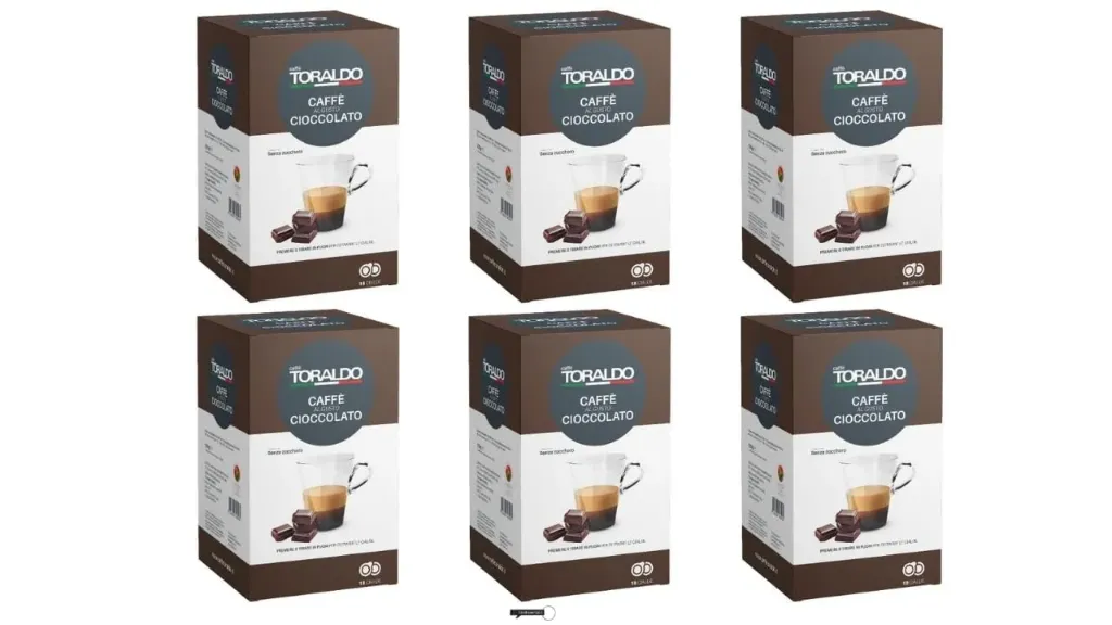 Toraldo Caffè al cioccolato, ESE Pads 44mm, Schokoladengeschmack, Lösliche Kaffeepads,6 er pack 108 Stück