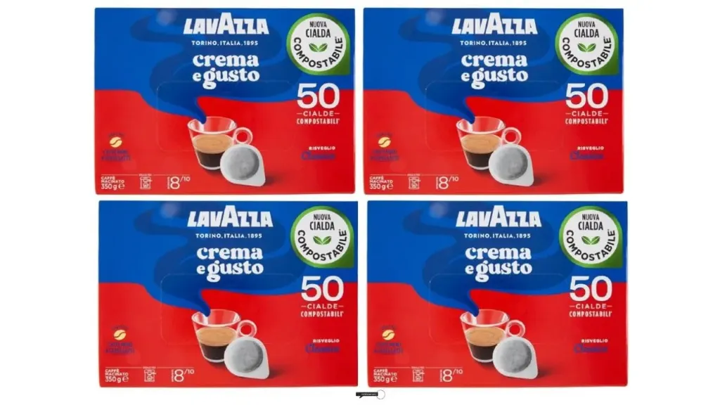 Lavazza Crema e Gusto 4×50=200 Pads, kompostierbar, Intensität 8/10, klassischer Espresso