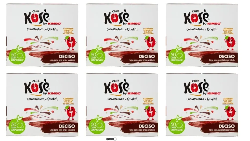 Caffè Kosè by Kimbo Deciso Espresso Kaffeepads, 300 Cialde ESE 44mm Filterpapier, Vollmundiger und Kräftiger Geschmack