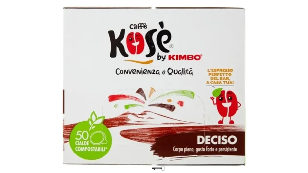 Caffè Kosè by Kimbo Deciso Espresso Kaffeepads, 50 Cialde ESE 44mm Filterpapier, Vollmundiger und Kräftiger Geschmack