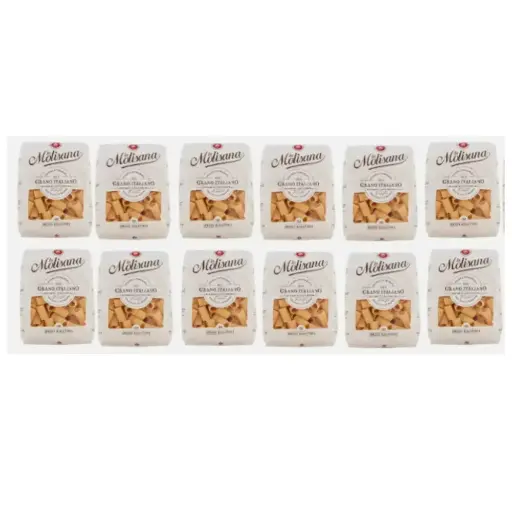 La Molisana Mezzi Rigatoni N. 32 bronze drawn pasta,500gr,pack of 12