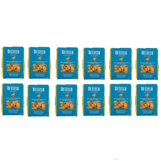 De Cecco Mezze Maniche Rigate N°136 100% Italian Pasta Noodles 12 x 500 g
