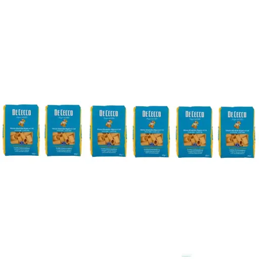 De Cecco Mezze Maniche Rigate N°136 100% Italian Pasta Noodles 6 x 500 g