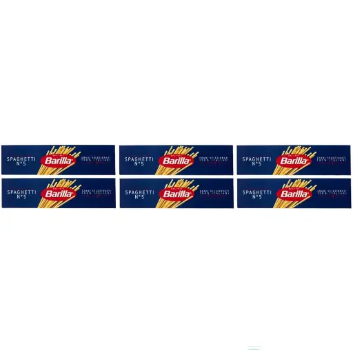 Pasta Barilla Spaghetti No. 5 Italian Noodles (500 g Pack Each)pack of 6