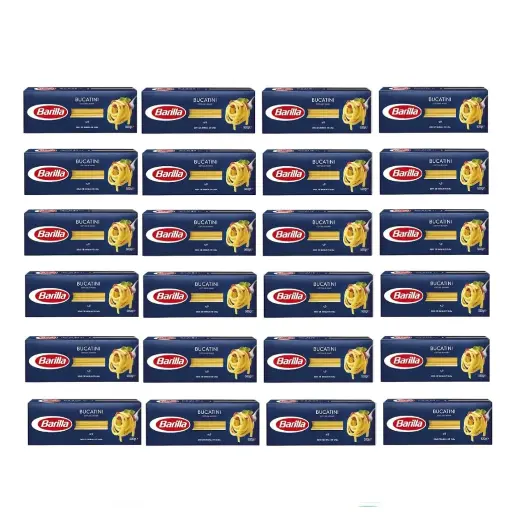 Barilla Bucatini No. 9 | Authentic Italian Pasta | 24 Packs x 500g | Made from 100% Durum Wheat Semolina | Thick Long Noodles with Central Hole | Ideal for Amatriciana & Rich Sauces