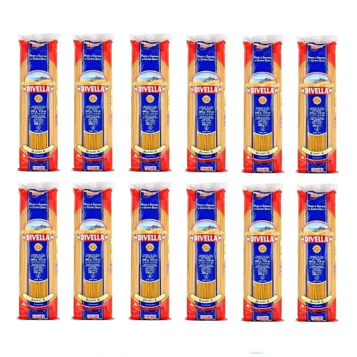 Divella Bucatini No. 6 Pasta | 6 Packs x 500g | 100% Italian Durum Wheat Semolina | Thick Long Pasta with Hollow Center | Cooks in 7 Minutes | Ideal for Amatriciana & Rich Sauces