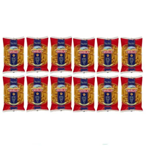 Divella Rigatoni No. 17 Pasta | 6 Packs x 500g | 100% Italian Durum Wheat Semolina | Large Ridged Tube Pasta | Cooks in 9 Minutes | Ideal for Baked Dishes & Hearty Sauce