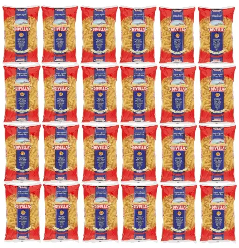 Divella Fusilli No. 40 Pasta | 12 Packs x 500g | 100% Italian Durum Wheat Semolina | Spiral-Shaped Pasta | Cooks in 10 Minutes | Ideal for Sauces, Salads & Bakes