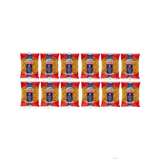 Divella Cannerozzetti No. 24 Pasta | 12 Packs x 500g | 100% Italian Durum Wheat Semolina | Short Ridged Tube Pasta | Cooks in 10 Minutes | Ideal for Thick Sauces & Baked Dishes
