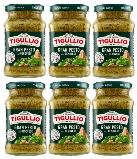  Star Tigullio GranPesto alla Genovese with Basil – Traditional Italian Pesto Sauce – 6 x 190g Jars
