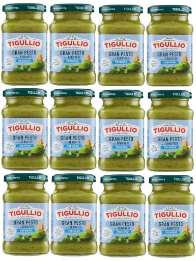 Star Tigullio GranPesto alla Genovese with Fresh Basil, Creamy Italian Pesto Sauce, 6 x 190g Jars – Ready-to-Use Pasta Sauce, Traditional Ligurian Recipe