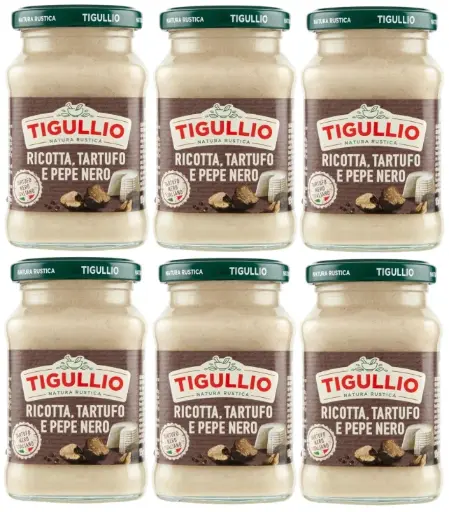 Star Tigullio GranPesto with Ricotta Cheese, Truffle and Black Pepper, Creamy Italian Pasta Sauce, 6 x 190g Jars – Gourmet Ready-to-Use Sauce, Bold and Delicate Flavour Blend