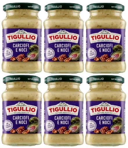 Star Tigullio Pesto with Artichokes and Walnuts, Creamy Italian Pasta Sauce, 6 x 185g Jars – Ready-to-Use Gourmet Sauce with Rich Mediterranean Flavour