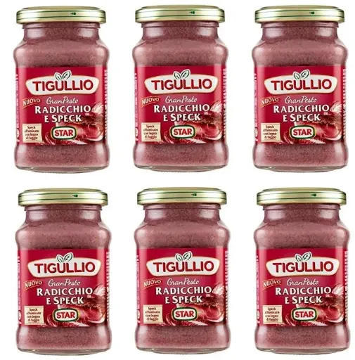 Star Tigullio GranPesto with Radish and Smoked Ham, Creamy Italian Pasta Sauce, 6 x 190g Jars – Ready-to-Use Gourmet Sauce with Bold and Savoury Flavour