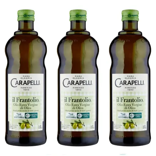 Carapelli Il Frantolio Extra Virgin Olive Oil, 3 x 1L Bottles – Cold Extracted Italian EVOO, Balanced Medium Fruity Taste, Premium Quality for Cooking and Seasoning