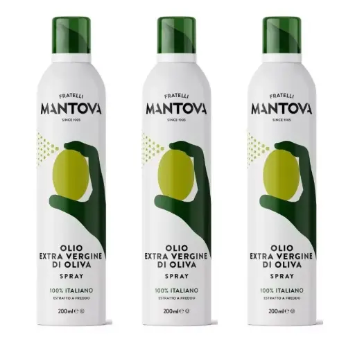Extra Virgin Olive Oil Spray 3 x 200ml – 100% Italian, Cold Extracted, Light Spray, 100% Natural, 100% Light, 100% Easy – Save Up to 90% of Oil