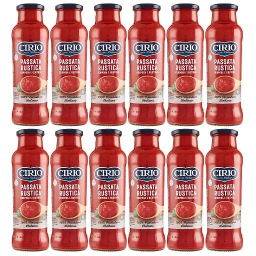 Cirio Rustica Tomato Passata, 12 x 680g Bottles – Thick and Rustic Italian Tomato Purée, Made from 100% Italian Tomatoes, Ideal for Sauces and Cooking