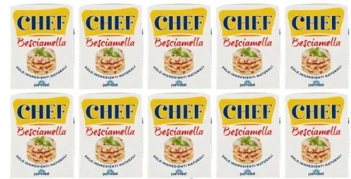 Parmalat Chef Besciamella, Salsa Besciamella Classica, Confezione da 10 x 200 ml, Solo Ingredienti Naturali, + portachiavi italy shop service