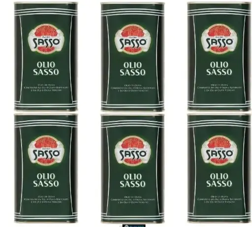 Olio Extra Vergine d'Oliva, Sasso 100% Italiano, Set di 6 Bottiglie da 1 Litro
