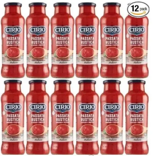 Cirio Passata Rustica, 12 Flaschen x 680g, Dickflüssige Tomatenpassata, 100% Italienische Tomaten