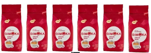 Gimoka Gran Bar Kaffeebohnen, Reichhaltig und Cremig, 6 x 1 kg Packungen
