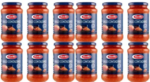 Barilla Ragù Contadino Tomatensauce mit Rotwein, 12er Pack, 400g pro Glas