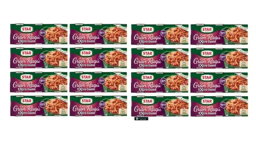 Star Gran Ragù Extra Gusto, Italienische Fleischsoße, 16 Packungen mit 3 dosen à 100g, 100% Italienisches Fleisch
