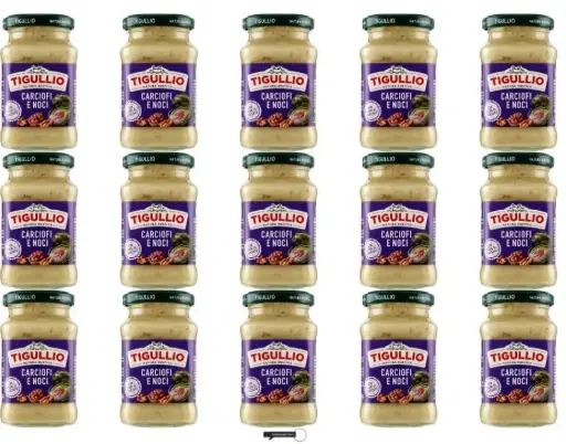 Tigullio Pesto di Carciofi e Noci, 185 g, Confezione da 15 Vasetti, Prodotto in Italia