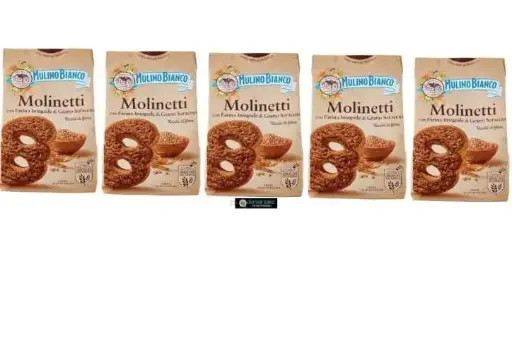 Mulino Bianco Molinetti, Biscotti Integrali con Grano Saraceno, Confezione da 5 x 350g, Colazione Ricca di Fibre